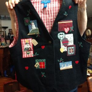 Karen Scott Christmas Vest Size L